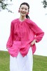 绽放旅行女装180朵/苎麻天丝绉布立领开襟插肩吸湿透气九分袖衬衫 商品缩略图5