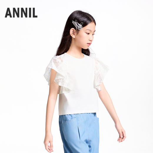 【实体店同款】女童SORONA凉感短袖上衣夏季新款安奈儿童装AG521664 商品图1