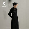 吉祥衣家新中式复古国风气质高端立领女装修身黑色兰之猗香连衣裙 商品缩略图2