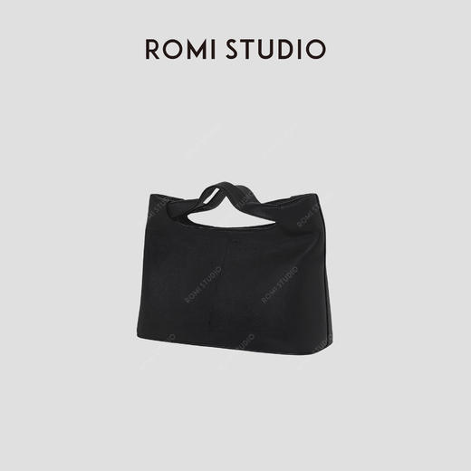 ROMI STUDIO“极简主义”全粒面头层牛皮拼羊皮手提包 RW24LP30905 商品图2