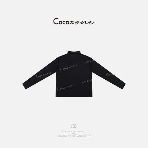 COCO ZONE 刘一一2025新款字母微标贴饰休闲长袖T恤ACD1A0215 商品图1