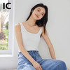 IC白色休闲不规则肩带针织背心内搭打底衫女新款夏季女款上衣 商品缩略图2