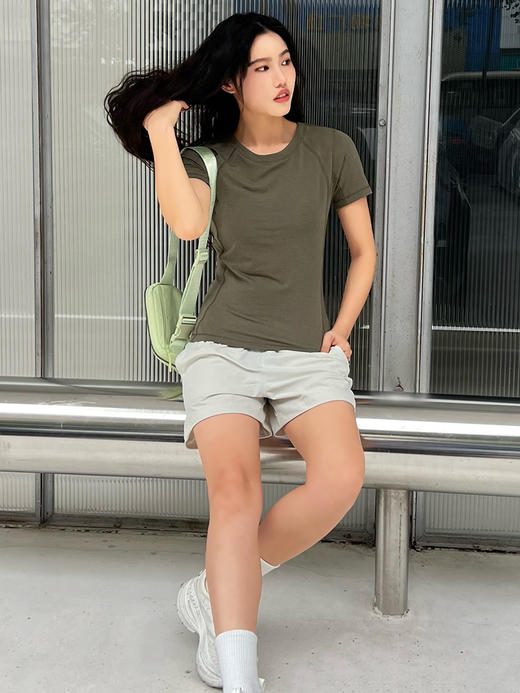 哈瓦塔羊毛圆领超柔塑形运动短袖H350112 商品图4