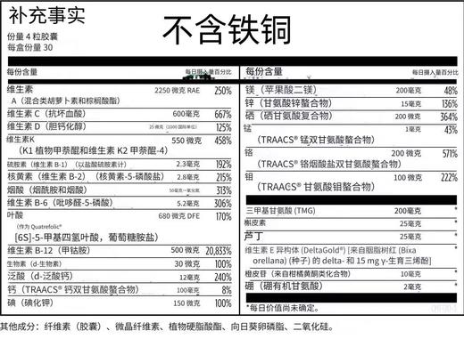 美国DFH 综合维生素 多功能维生素矿物质DFH Complete Multi™ 120粒 三种人群 商品图5