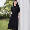 IC黑色简约修身弹力收腰连衣裙女新款夏季休闲气质通勤裙子 商品缩略图0
