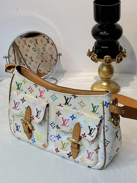 LV 中古款 白三彩 村上隆联名 剑桥包 商品图0