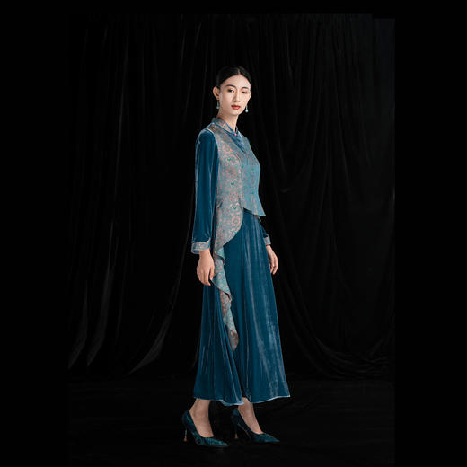 吉祥衣家新中式国风春季新款高端气质显瘦修身女装蘅芷翩翩连衣裙 商品图1