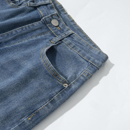 茧墨 复古INS风九分显瘦烟管裤牛仔裤 商品图3