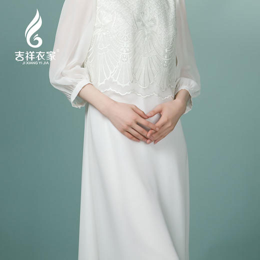 吉祥衣家新中式国风春夏新款高端气质显瘦修身女装风露幽妍连衣裙 商品图4