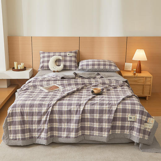 【色织全棉夏凉被】无印风纯棉夏被 A类母婴棉花空调被 水洗棉儿童被子  商品图12