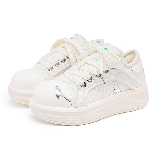 明星同款笑脸大头鞋男女同款秋厚底增高减震帆布鞋休闲情侣鞋 商品图4