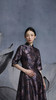 吉祥衣家新中式国风新款高端气质显瘦修身女装红紫斗芳菲连衣裙 商品缩略图3