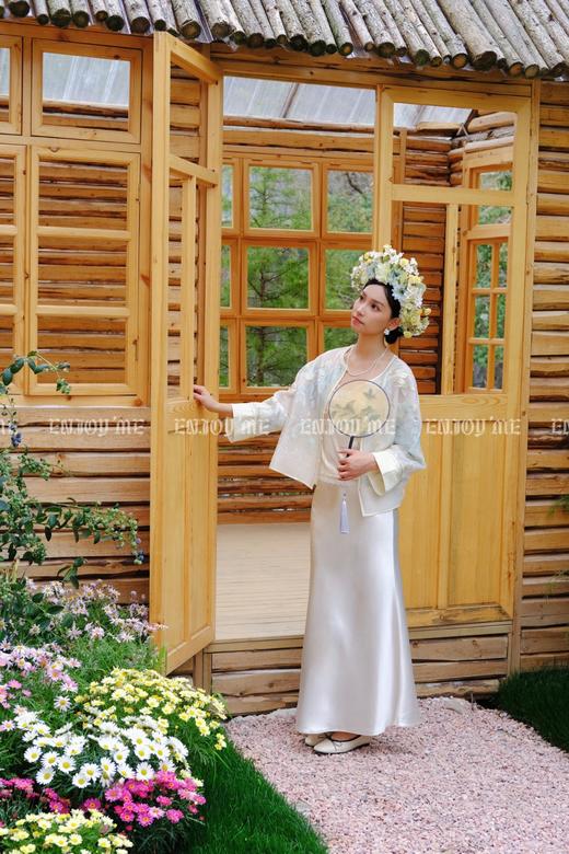 【门店同款】ENJOY夏季云敛-春光推盏花开青蓝中式外套 162266717 商品图5