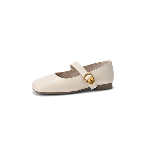 经典鲨2025春季新品复古方头一字扣平底舒适简约百搭通勤单鞋女KW89-517051 商品图4