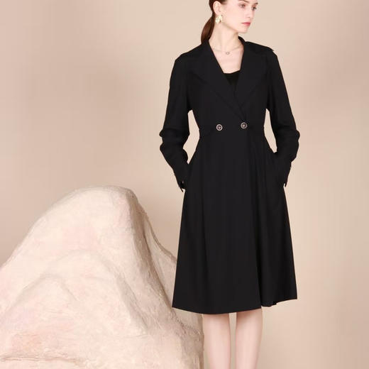 顺丰包邮41757洛诗琳法式超舒适四面弹风衣连衣裙3S80250 商品图3