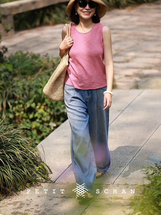 PETIT SCHAN小闪 CLO#778 Realm of Mist and Flow 云水间 莱赛尔柔软透气阔腿牛仔裤 商品图2