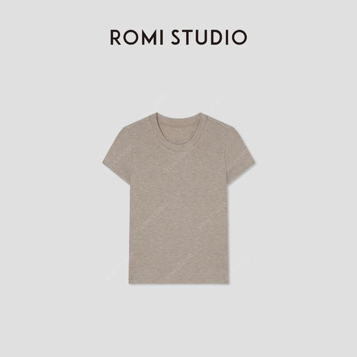 ROMI STUDIO“惬意自然”柔顺垂感轻盈弹力圆领短袖T恤 RWCLS41958 商品图0
