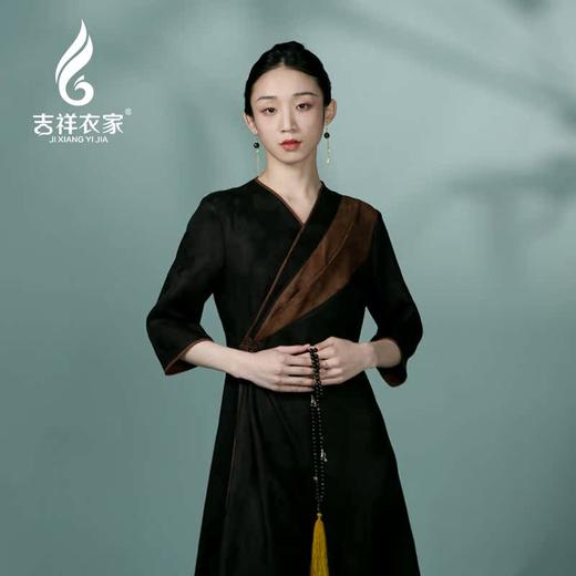 吉祥衣家中国风新中式复古女装2025新款春夏款女装花木深深连衣裙 商品图3