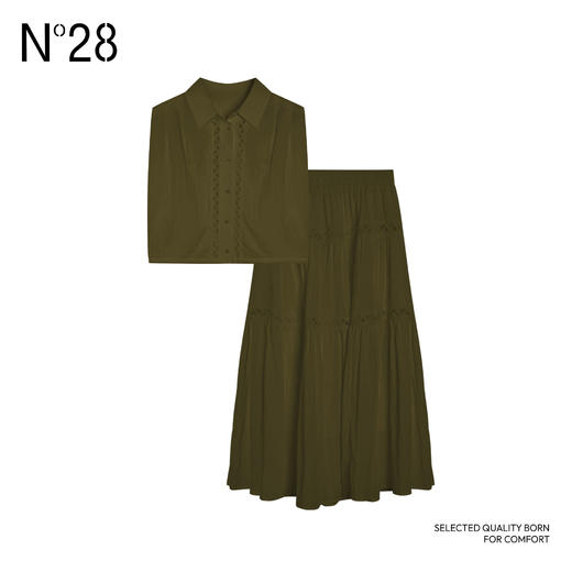 【破价】N°28 ‘白月光’2025春季新款设计师气质时尚女士半身裙套装885231Z005 商品图3