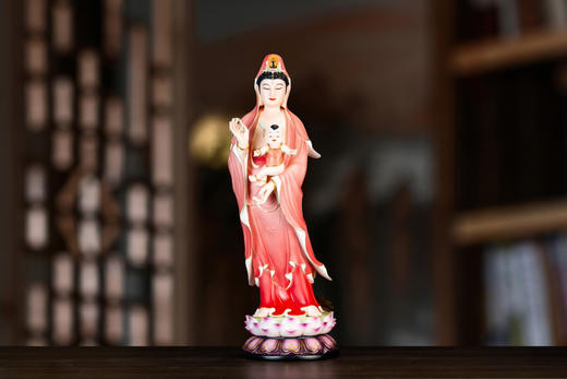 站立送子观音陶瓷摆件 商品图0