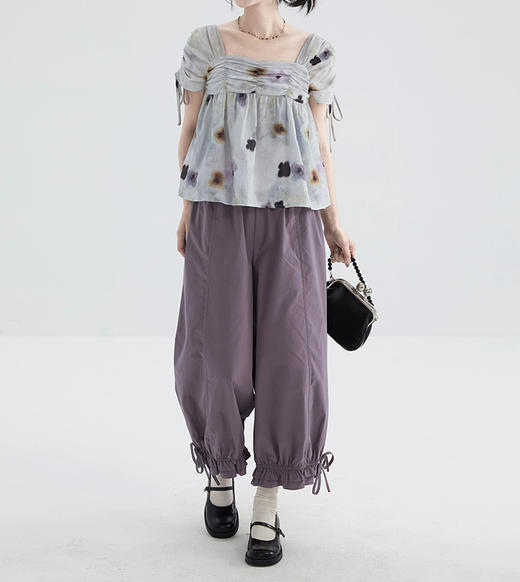 裁缝学苑AQ445九分阔腿裤纸样女装高腰小个子束脚花苞裤子版型样板 商品图3