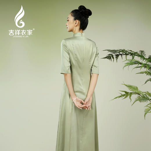 吉祥衣家新中式国风夏新款高端气质修身女装穿花峡蝶连衣裙 商品图4