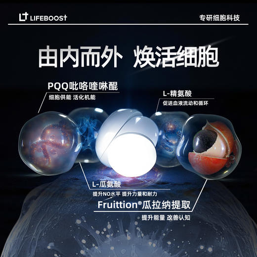 LifeBoost PQQ精力线粒体抗衰男士专研瓜拉纳精氨酸瓜氨酸复合维B 60粒/瓶 商品图1