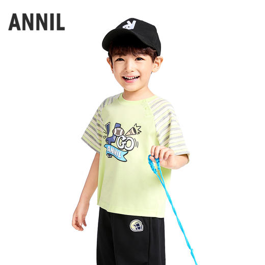 男童圆领短袖针织衫夏季新款安奈儿童装实体店同款XB521601 商品图1