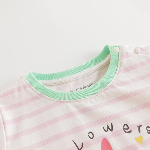 【凉感】马克珍妮女宝宝卡通条纹连体衣 婴儿爬服夏装新款550771 商品图3