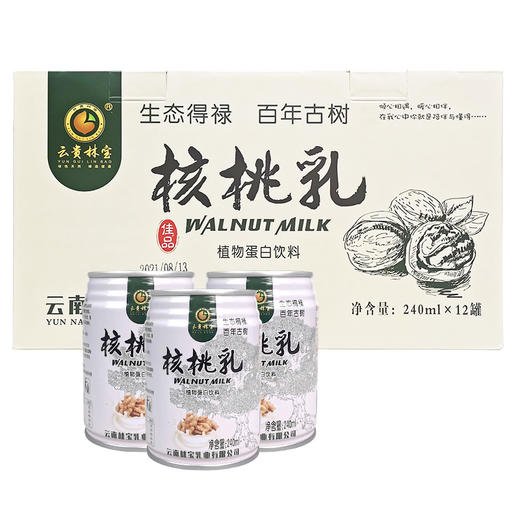 云南宣威市绿色食品核桃乳植物蛋白饮料240ml×12罐/件 商品图4