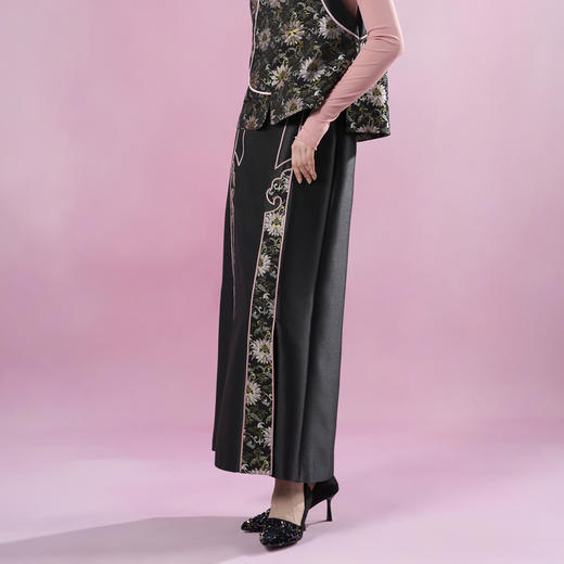 吉祥衣家新中式国风夏新款高端气质显瘦修身女装莲影如意半身裙 商品图4