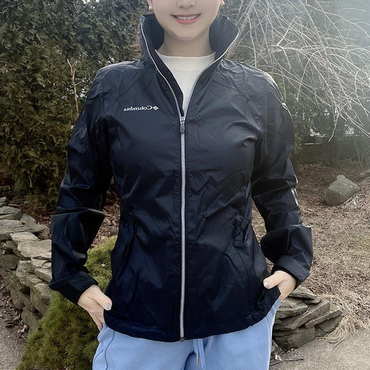 Columbia/哥伦比亚 女士WATERPROOF 可隐藏帽立领防水外套 可收纳 商品图0