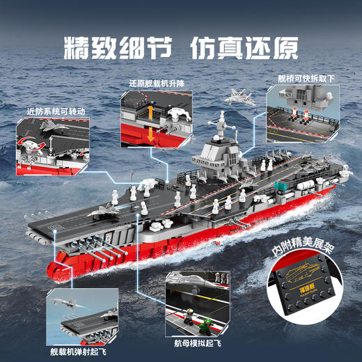 森宝积木福建舰航空母舰拼装玩具纪念品收藏航母模型 商品图8