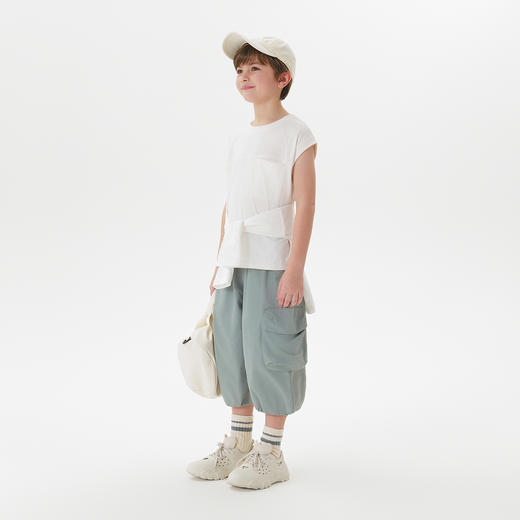 【速干】马克珍妮男女童轻弹工装七分裤 儿童裤子夏装新款550657 商品图2