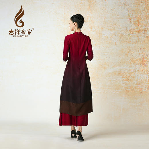 吉祥衣家新中式国风夏新款高端气质显瘦修身女装与子同袍裤子 商品图4