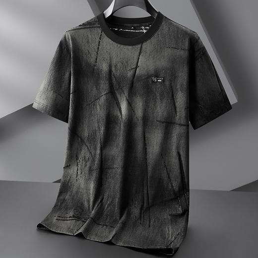 【DPF】大依优型大码做旧短袖T恤男士加肥大码夏季圆领半袖打底衫胖子宽松休闲上衣 商品图1