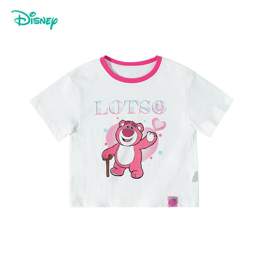 迪士尼【草莓熊凉感T恤】25夏季女童纯棉抑菌短袖冰感透气休闲上衣ZD2ES030* 商品图8