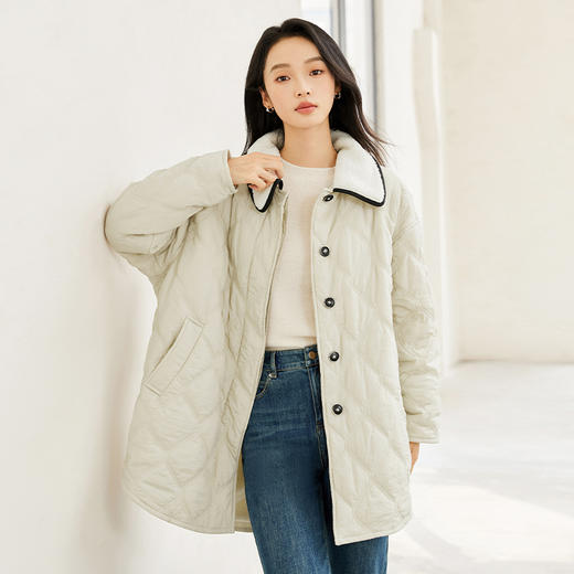 IC 秋冬复古菱形格设计绗棉外套女新款高级感通勤优雅上衣 商品图1