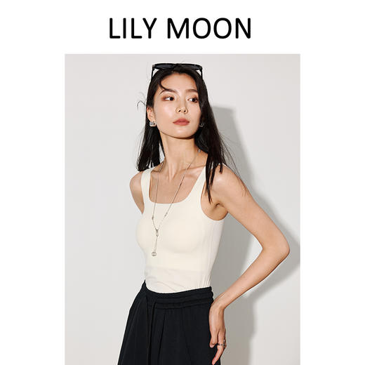 LILYMOON【冰丝宽肩吊带】一体杯方领背心内搭遮副乳 商品图1