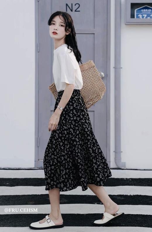 氛围感绝美松紧腰碎花半身裙 商品图10