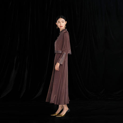 吉祥衣家新中式国风新款高端显瘦气质优雅修身女装三生路连衣裙 商品图1