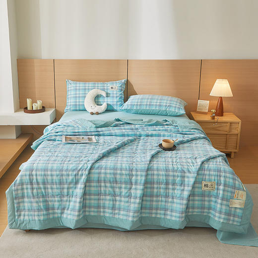 【色织全棉夏凉被】无印风纯棉夏被 A类母婴棉花空调被 水洗棉儿童被子  商品图9