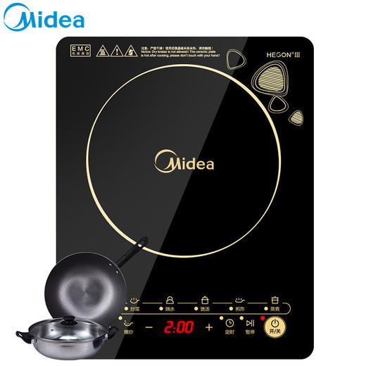 Midea/美的  家用大火力爆炒火锅多功能一体触摸电磁炉WK2102 商品图0