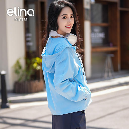 一恋•普拉提 2025春季新款透气薄款防晒服连帽反光拉链骑行薄款外套EML0183 商品图2