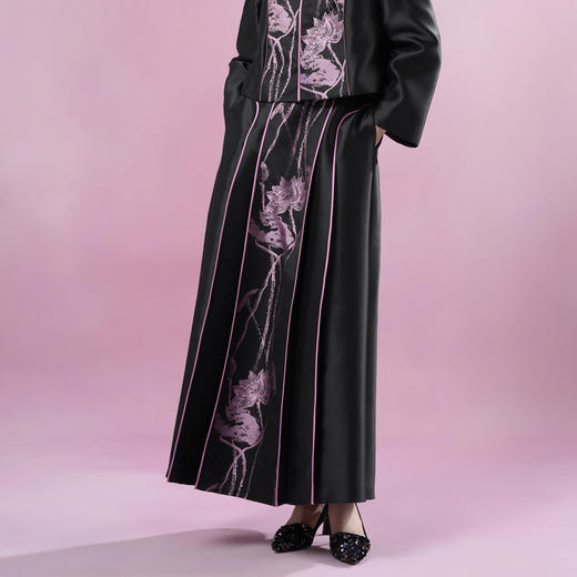 吉祥衣家2025春夏新款轻奢新中式国风马面裙裙灼灼芙蕖女装半裙 商品图3