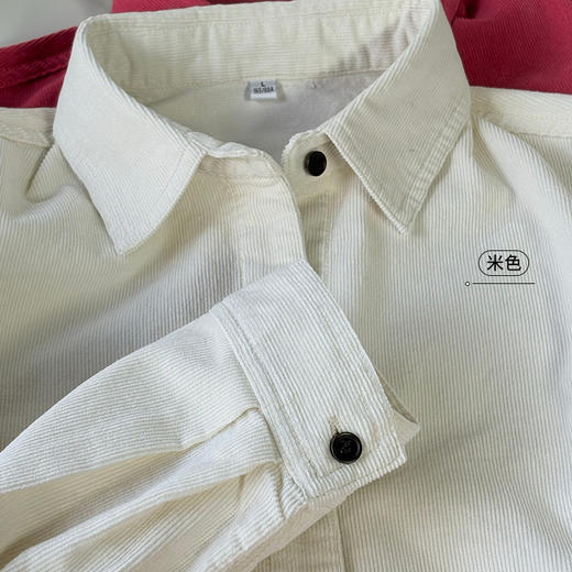 百媚生 纯棉灯芯绒翻领衬衫女410951 商品图9