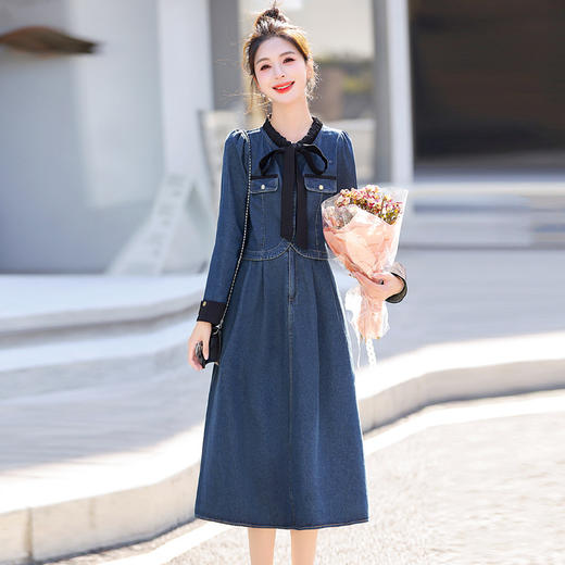 时尚牛仔拼接，A字半裙套装HR-MUYLA872 商品图2