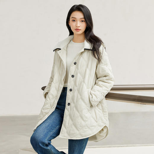 IC 秋冬复古菱形格设计绗棉外套女新款高级感通勤优雅上衣 商品图3