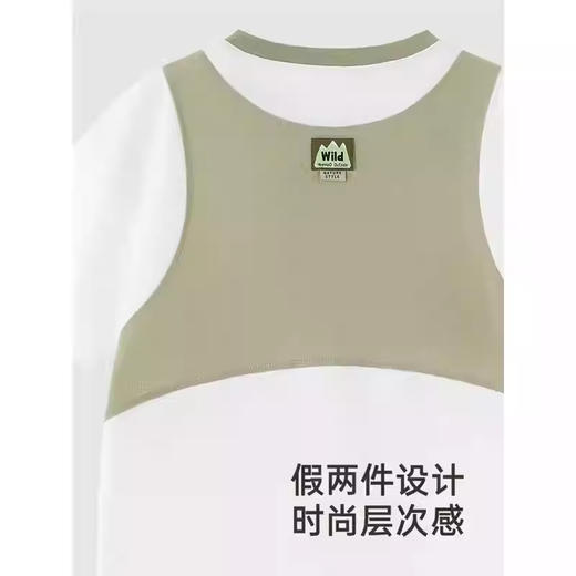 英氏儿童T恤夏季透气休闲男大童短袖白色上衣2025新款YRTCJ2R067A 商品图3