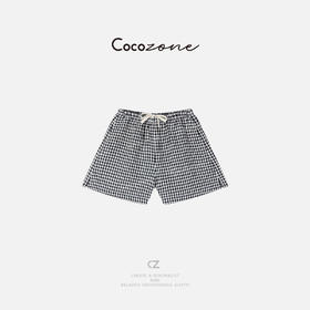 COCO ZONE 刘一一 2025新款撞色百搭抽绳格子休闲短裤CD1A0279